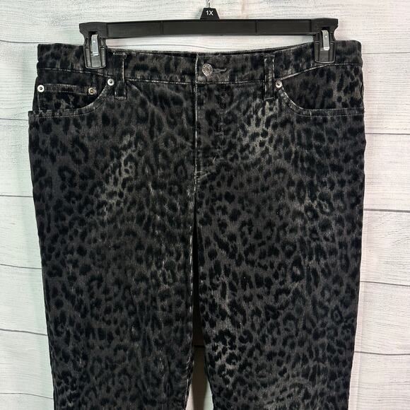 LRL Ralph Lauren Jeans Womens size 12 Modern Straight Corduroy Leopard Pants - Picture 3 of 9